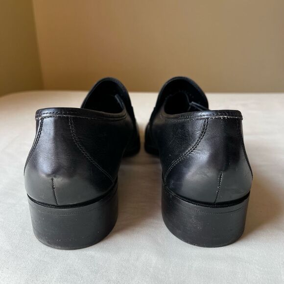 Vintage Bally Switzerland Black Leather Loafers 9.5N Men's Slip-On Dress - Picture 4 of 10